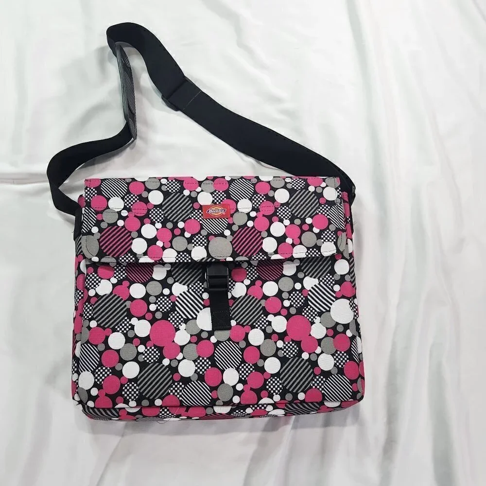 Dickies pink polka dot laptop bag